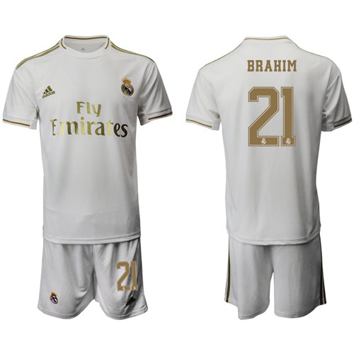 Real Madrid #21 Brahim White Home Soccer Club Jersey Real Madrid #21 Brahim White Home Soccer Club Jersey