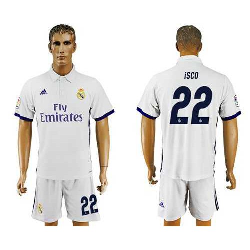 Real Madrid #22 Isco White Home Soccer Club Jersey Real Madrid #22 Isco White Home Soccer Club Jersey