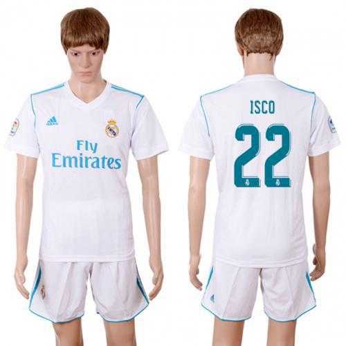 Real Madrid #22 Isco White Home Soccer Club Jersey Real Madrid #22 Isco White Home Soccer Club Jersey