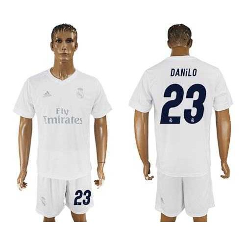 Real Madrid #23 Danilo Marine Environmental Protection Home Soccer Club Jersey Real Madrid #23 Danilo Marine Environmental Protection Home Soccer Club Jersey