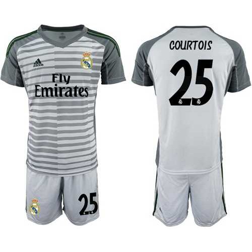 Real Madrid #25 Courtois Grey Goalkeeper Soccer Club Jersey Real Madrid #25 Courtois Grey Goalkeeper Soccer Club Jersey