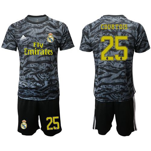 Real Madrid #25 Courtois Black Goalkeeper Soccer Club Jersey Real Madrid #25 Courtois Black Goalkeeper Soccer Club Jersey