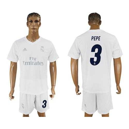 Real Madrid #3 Pepe Marine Environmental Protection Home Soccer Club Jersey Real Madrid #3 Pepe Marine Environmental Protection Home Soccer Club Jersey