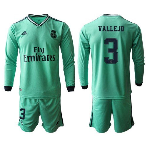 Real Madrid #3 Vallejo Third Long Sleeves Soccer Club Jersey Real Madrid #3 Vallejo Third Long Sleeves Soccer Club Jersey