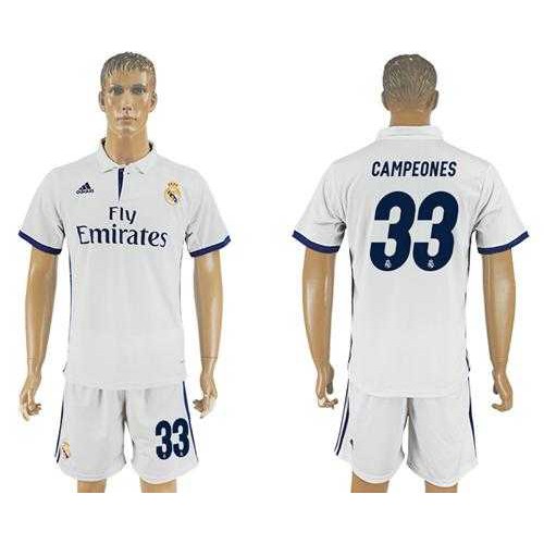 Real Madrid #33 Campeones Home Soccer Club Jersey Real Madrid #33 Campeones Home Soccer Club Jersey