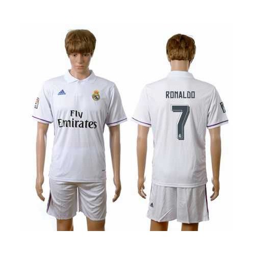 Real Madrid #7 Ronaldo White Home Soccer Club Jersey Real Madrid #7 Ronaldo White Home Soccer Club Jersey