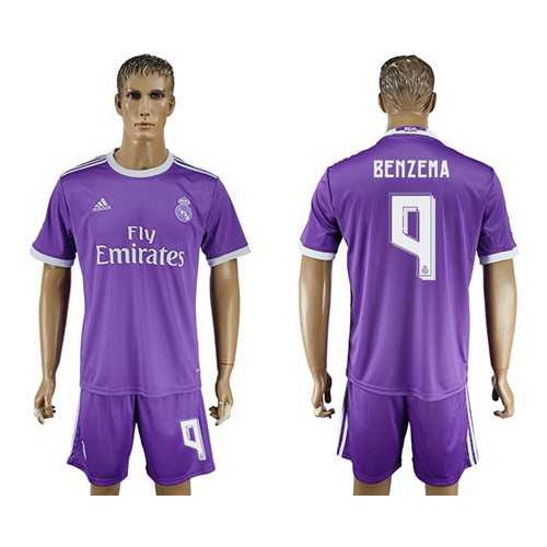 Real Madrid #9 Benzema Away Soccer Club Jersey Real Madrid #9 Benzema Away Soccer Club Jersey