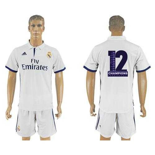 Real Madrid Blank Champions Home Soccer Club Jersey Real Madrid Blank Champions Home Soccer Club Jersey