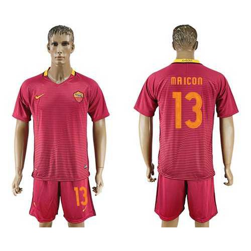 Roma #13 Maicon Red Home Soccer Club Jersey Roma #13 Maicon Red Home Soccer Club Jersey