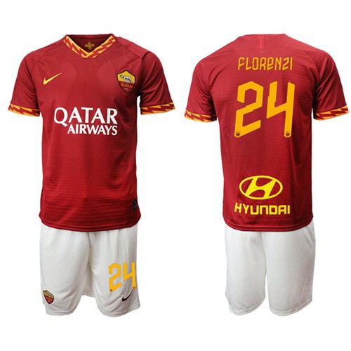 Roma #24 Florenzi Red Home Soccer Club Jersey Roma #24 Florenzi Red Home Soccer Club Jersey