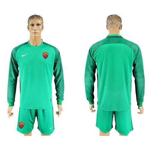 Roma Blank Green Goalkeeper Long Sleeves Soccer Club Jersey Roma Blank Green Goalkeeper Long Sleeves Soccer Club Jersey