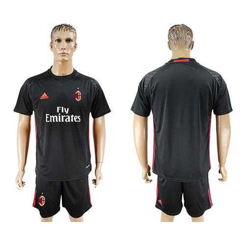 AC Milan Blank Black Goalkeeper Soccer Club Jersey AC Milan Blank Black Goalkeeper Soccer Club Jersey