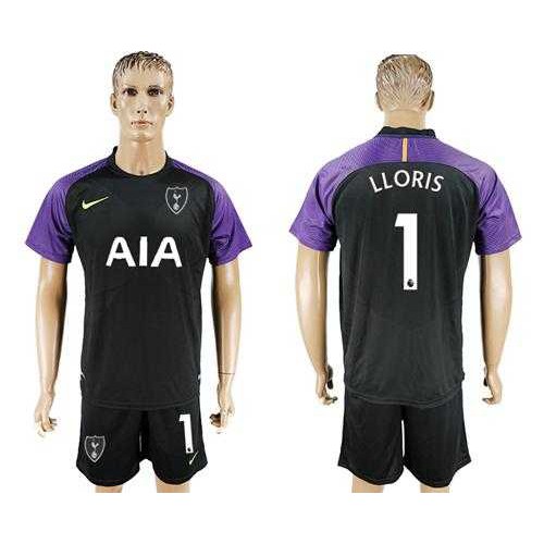 Tottenham Hotspur #1 Lloris Black Goalkeeper Soccer Club Jersey Tottenham Hotspur #1 Lloris Black Goalkeeper Soccer Club Jersey
