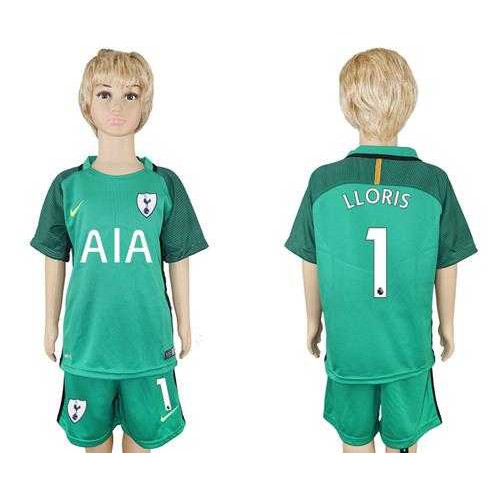 Tottenham Hotspur #1 LLORIS Green Goalkeeper Kid Soccer Club Jersey Tottenham Hotspur #1 LLORIS Green Goalkeeper Kid Soccer Club Jersey