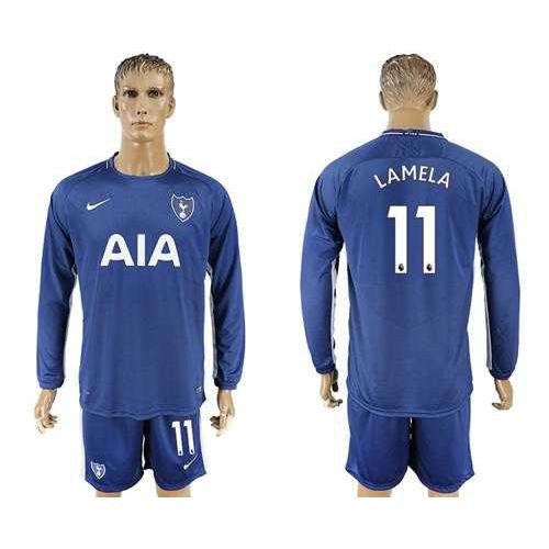 Tottenham Hotspur #11 Lamela Away Long Sleeves Soccer Club Jersey Tottenham Hotspur #11 Lamela Away Long Sleeves Soccer Club Jersey
