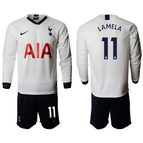 Tottenham Hotspur #11 Lamela Home Long Sleeves Soccer Club Jersey Tottenham Hotspur #11 Lamela Home Long Sleeves Soccer Club Jersey