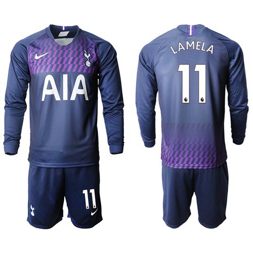 Tottenham Hotspur #11 Lamela Away Long Sleeves Soccer Club Jersey Tottenham Hotspur #11 Lamela Away Long Sleeves Soccer Club Jersey