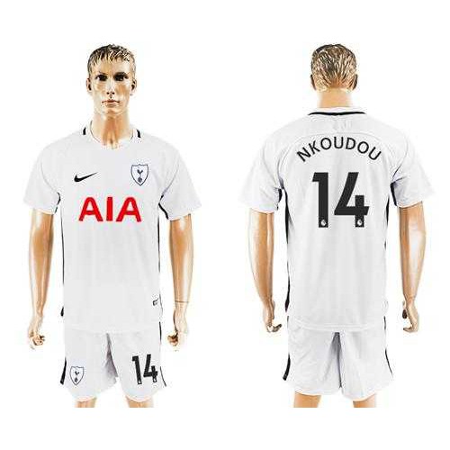 Tottenham Hotspur #14 Nkoudou White Home Soccer Club Jersey Tottenham Hotspur #14 Nkoudou White Home Soccer Club Jersey