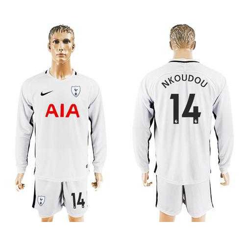 Tottenham Hotspur #14 Nkoudou Home Long Sleeves Soccer Club Jersey Tottenham Hotspur #14 Nkoudou Home Long Sleeves Soccer Club Jersey