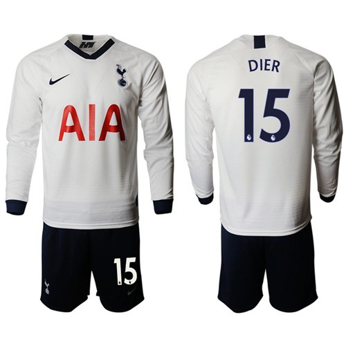 Tottenham Hotspur #15 Dier Home Long Sleeves Soccer Club Jersey Tottenham Hotspur #15 Dier Home Long Sleeves Soccer Club Jersey