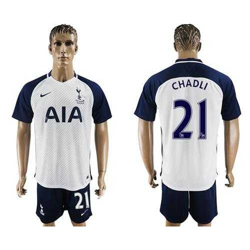 Tottenham Hotspur #21 Chadli White Home Soccer Club Jersey Tottenham Hotspur #21 Chadli White Home Soccer Club Jersey