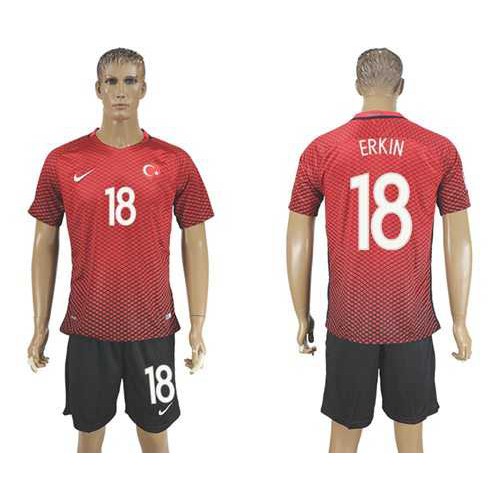 Turkey #18 Erkin Home Soccer Country Jersey Turkey #18 Erkin Home Soccer Country Jersey