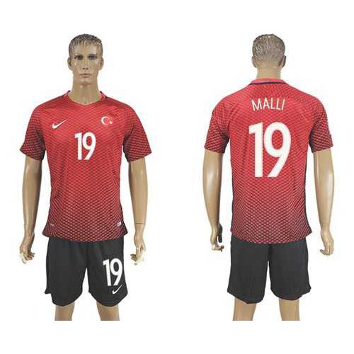 Turkey #19 Malli Home Soccer Country Jersey Turkey #19 Malli Home Soccer Country Jersey