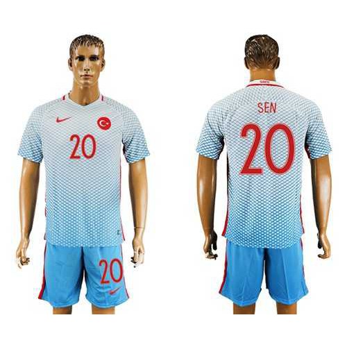 Turkey #20 Sen Away Soccer Country Jersey Turkey #20 Sen Away Soccer Country Jersey