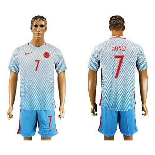 Turkey #7 Gonul Away Soccer Country Jersey Turkey #7 Gonul Away Soccer Country Jersey