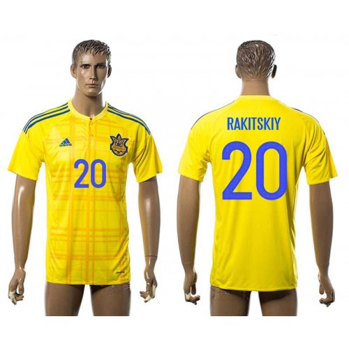 Ukraine #20 Rakitskiy Home Soccer Country Jersey Ukraine #20 Rakitskiy Home Soccer Country Jersey
