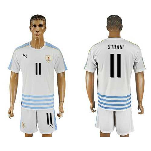 Uruguay #11 Stuani Away Soccer Country Jersey Uruguay #11 Stuani Away Soccer Country Jersey