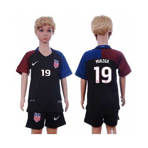 USA #19 Miazga Away Kid Soccer Country Jersey USA #19 Miazga Away Kid Soccer Country Jersey
