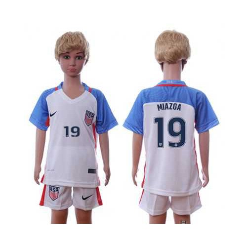 USA #19 Miazga Home Kid Soccer Country Jersey USA #19 Miazga Home Kid Soccer Country Jersey