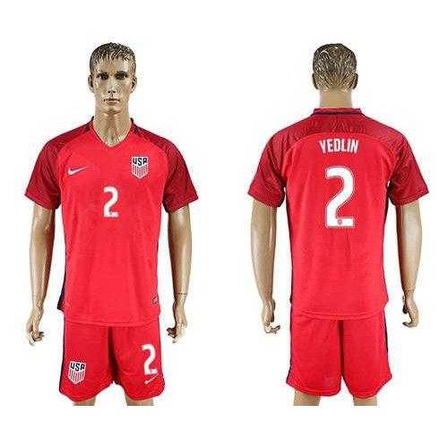 USA #2 Yedlin Away Soccer Country Jersey USA #2 Yedlin Away Soccer Country Jersey