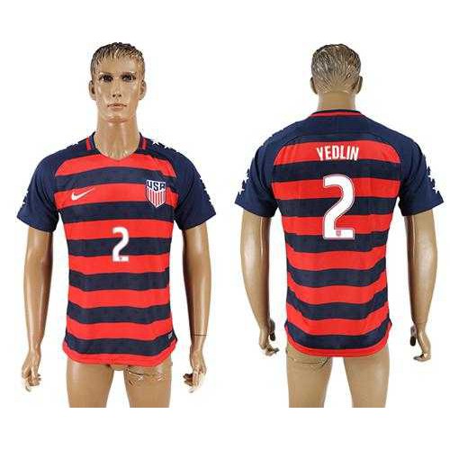 USA #2 Yedlin Away Soccer Country Jersey USA #2 Yedlin Away Soccer Country Jersey