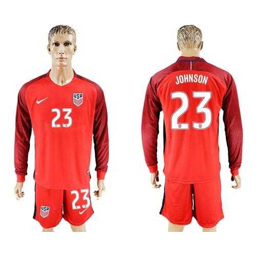 USA #23 Johnson Away Long Sleeves Soccer Country Jersey USA #23 Johnson Away Long Sleeves Soccer Country Jersey