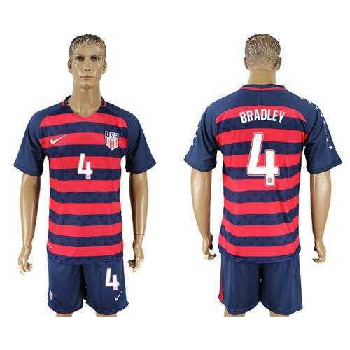 USA #4 Bradley Away Soccer Country Jersey USA #4 Bradley Away Soccer Country Jersey