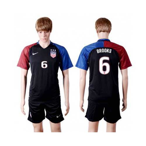 USA #6 Brooks Away(Three Star) Soccer Country Jersey USA #6 Brooks Away(Three Star) Soccer Country Jersey