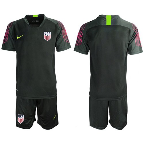 USA Blank Black Goalkeeper Soccer Country Jersey USA Blank Black Goalkeeper Soccer Country Jersey