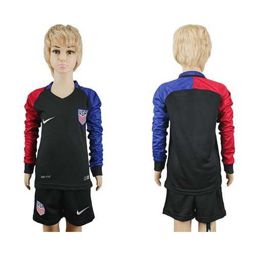 USA Blank Away Long Sleeves Kid Soccer Country Jersey USA Blank Away Long Sleeves Kid Soccer Country Jersey