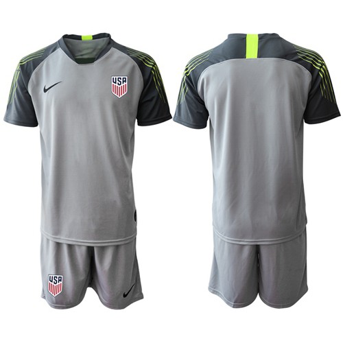 USA Blank Grey Goalkeeper Soccer Country Jersey USA Blank Grey Goalkeeper Soccer Country Jersey