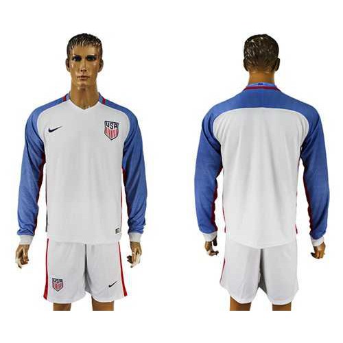 USA Blank Home Long Sleeves Soccer Country Jersey USA Blank Home Long Sleeves Soccer Country Jersey