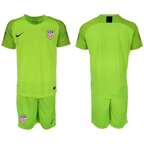 USA Blank Shiny Green Goalkeeper Soccer Country Jersey USA Blank Shiny Green Goalkeeper Soccer Country Jersey