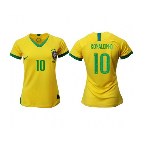 Womens Brazil #10 Ronaldinho Home Soccer Country Jersey Womens Brazil #10 Ronaldinho Home Soccer Country Jersey