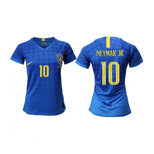 Womens Brazil #10 Neymar Jr Away Soccer Country Jersey Womens Brazil #10 Neymar Jr Away Soccer Country Jersey