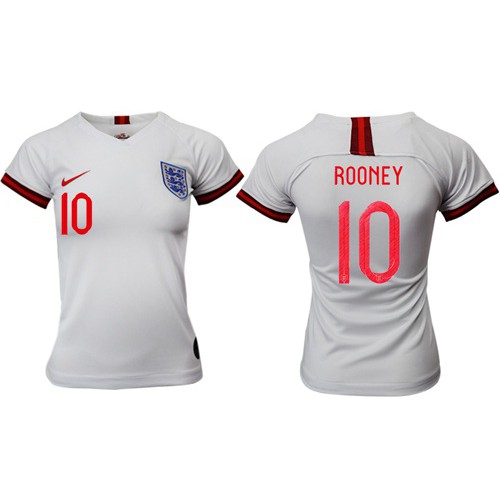 Womens England #10 Rooney Home Soccer Country Jersey Womens England #10 Rooney Home Soccer Country Jersey
