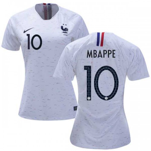 Womens France #10 Mbappe Away Soccer Country Jersey Womens France #10 Mbappe Away Soccer Country Jersey
