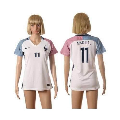 Womens France #11 Martial Away Away Soccer Country Jersey Womens France #11 Martial Away Away Soccer Country Jersey