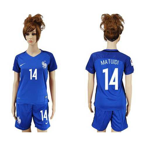 Womens France #14 Matuidi Home Soccer Country Jersey Womens France #14 Matuidi Home Soccer Country Jersey