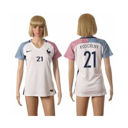 Womens France #21 Koscielny Away Away Soccer Country Jersey Womens France #21 Koscielny Away Away Soccer Country Jersey